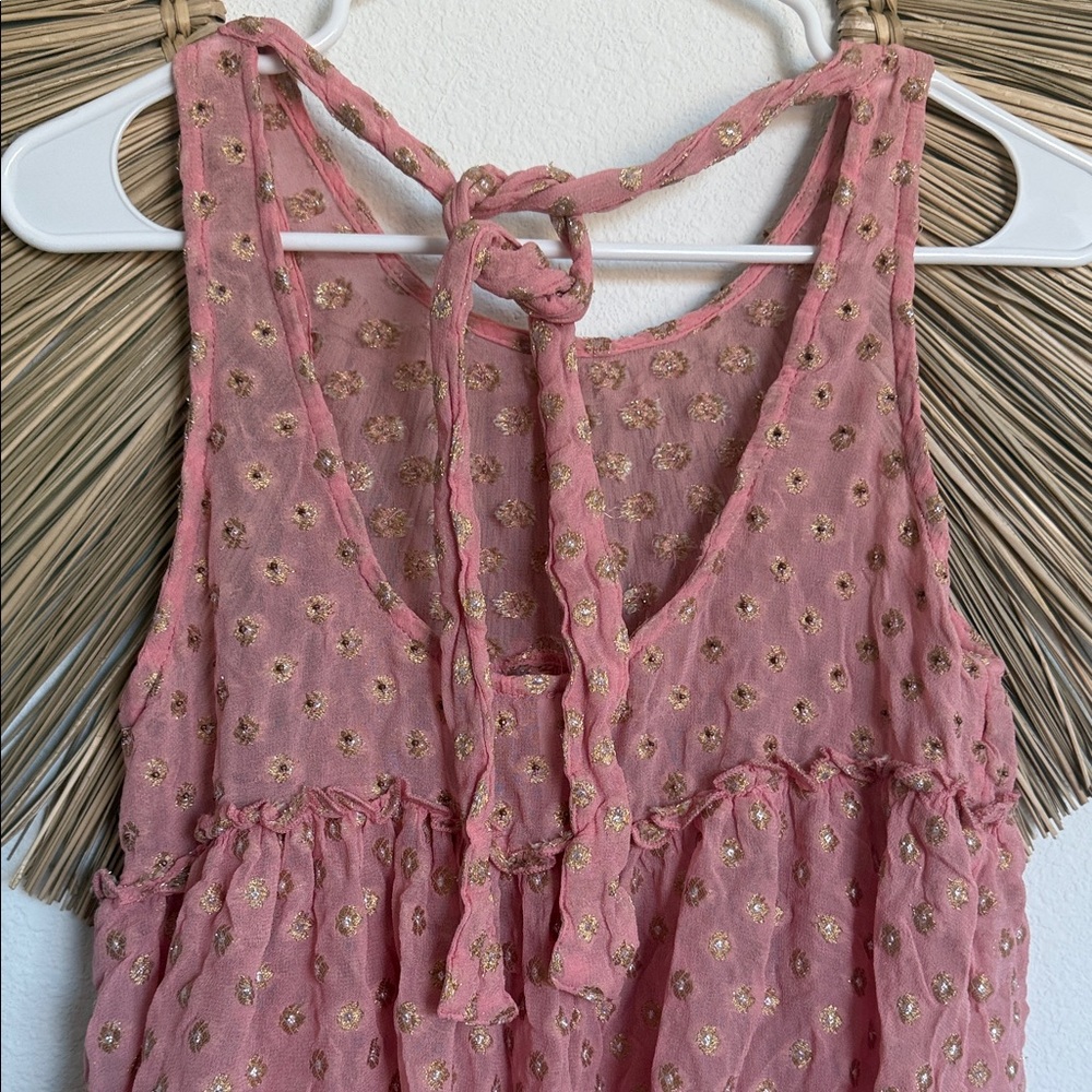 Free People Blush and Gold Mini Dress - Picture 10 of 11